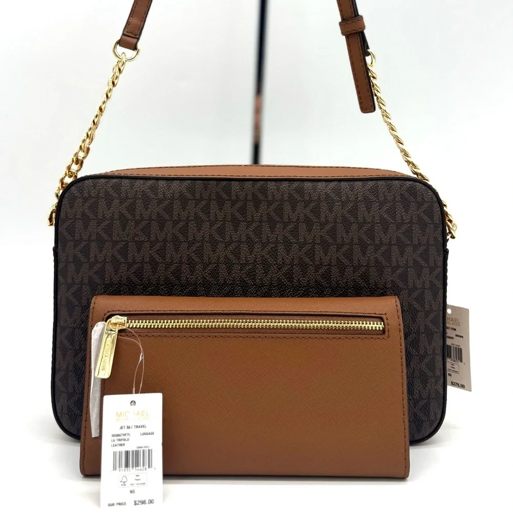 Michael Kors Large EW Crossbody Bag & Trifold Wallet Set